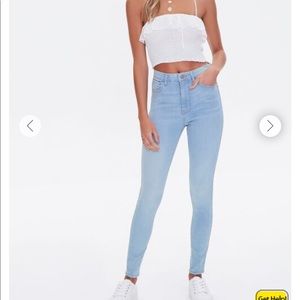 Forever 21 light wash high rise skinny jeans